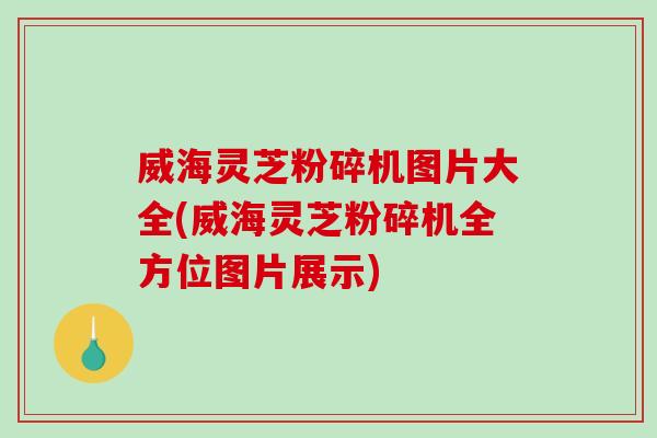 威海灵芝粉碎机图片大全(威海灵芝粉碎机全方位图片展示)