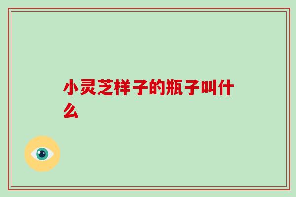小灵芝样子的瓶子叫什么