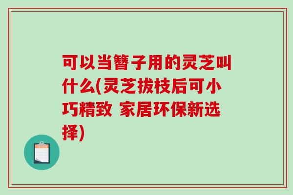 可以当簪子用的灵芝叫什么(灵芝拔枝后可小巧精致 家居环保新选择) 可以当簪子用的灵芝叫什么(灵芝拔枝后可小巧精致 家居环保新选择)