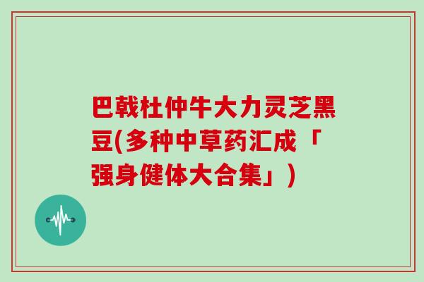 巴戟杜仲牛大力灵芝黑豆(多种中草药汇成「强身健体大合集」) 巴戟杜仲牛大力灵芝黑豆(多种中草药汇成「强身健体大合集」)