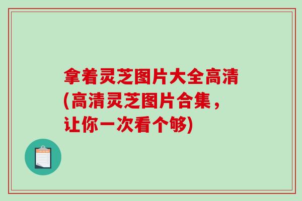 拿着灵芝图片大全高清(高清灵芝图片合集，让你一次看个够)