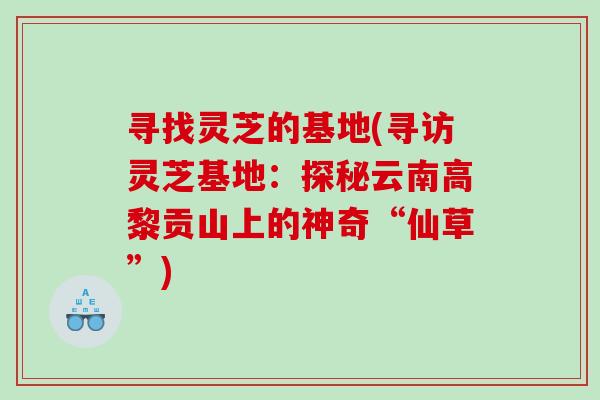寻找灵芝的基地(寻访灵芝基地:探秘云南高黎贡山上的神奇“仙草”) 寻找灵芝的基地(寻访灵芝基地:探秘云南高黎贡山上的神奇“仙草”)