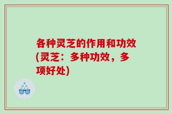 各种灵芝的作用和功效(灵芝:多种功效,多项好处) 各种灵芝的作用和功效(灵芝:多种功效,多项好处)