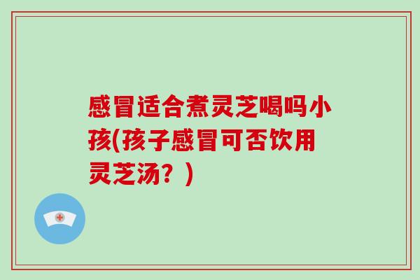 适合煮灵芝喝吗小孩(孩子可否饮用灵芝汤？)