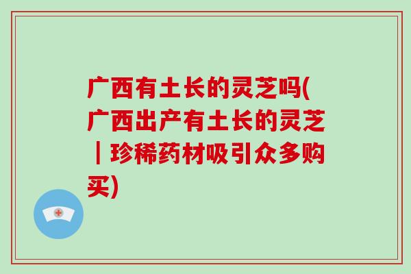 广西有土长的灵芝吗(广西出产有土长的灵芝|珍稀药材吸引众多购买) 广西有土长的灵芝吗(广西出产有土长的灵芝|珍稀药材吸引众多购买)