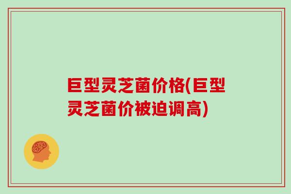 巨型灵芝菌价格(巨型灵芝菌价被迫调高)