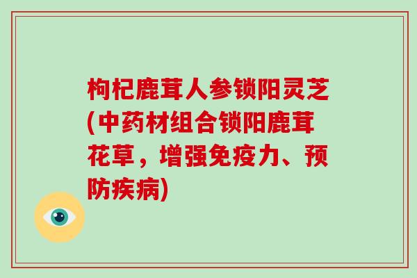 枸杞鹿茸人参锁阳灵芝(材组合锁阳鹿茸花草，增强免疫力、)