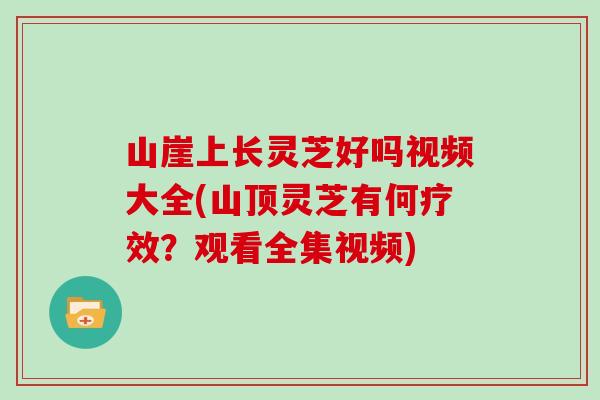 山崖上长灵芝好吗视频大全(山顶灵芝有何疗效？观看全集视频)
