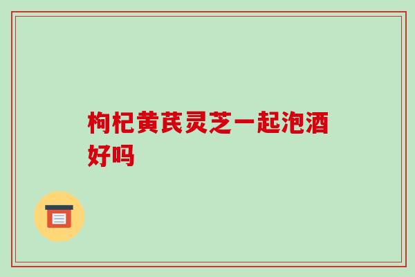 枸杞黄芪灵芝一起泡酒好吗