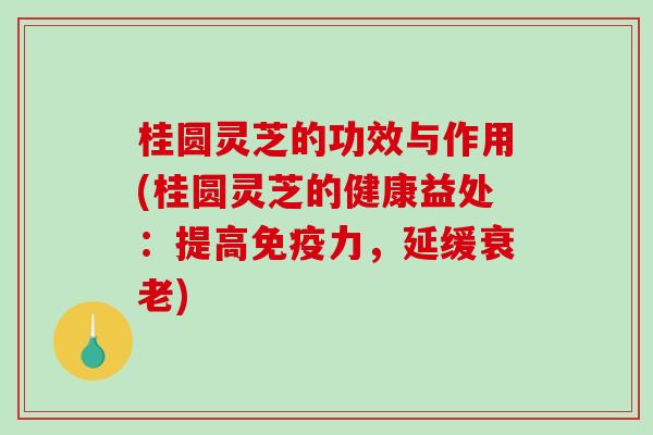 桂圆灵芝的功效与作用(桂圆灵芝的健康益处：提高免疫力，延缓)