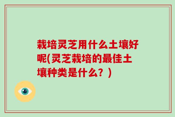 栽培灵芝用什么土壤好呢(灵芝栽培的佳土壤种类是什么？)