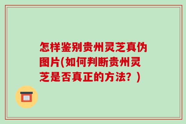 怎样鉴别贵州灵芝真伪图片(如何判断贵州灵芝是否真正的方法?) 怎样鉴别贵州灵芝真伪图片(如何判断贵州灵芝是否真正的方法?)