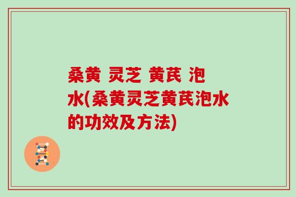 桑黄 灵芝 黄芪 泡水(桑黄灵芝黄芪泡水的功效及方法)