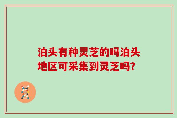 泊头有种灵芝的吗泊头地区可采集到灵芝吗? 泊头有种灵芝的吗泊头地区可采集到灵芝吗?