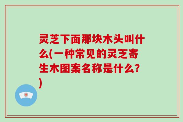 灵芝下面那块木头叫什么(一种常见的灵芝寄生木图案名称是什么？)