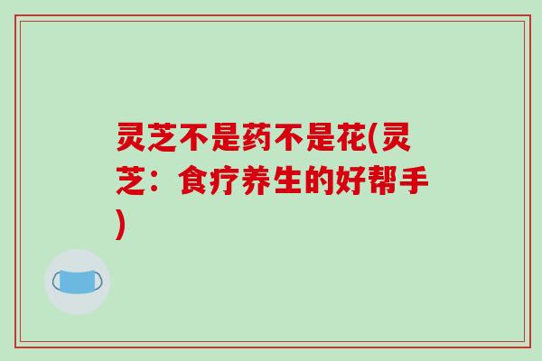 灵芝不是药不是花(灵芝：食疗养生的好帮手)
