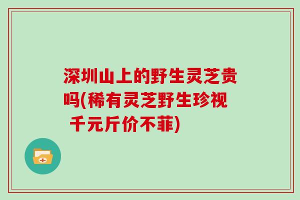 深圳山上的野生灵芝贵吗(稀有灵芝野生珍视 千元斤价不菲) 深圳山上的野生灵芝贵吗(稀有灵芝野生珍视 千元斤价不菲)
