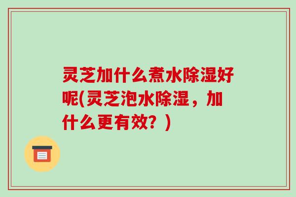 灵芝加什么煮水除湿好呢(灵芝泡水除湿,加什么更有效?) 灵芝加什么煮水除湿好呢(灵芝泡水除湿,加什么更有效?)