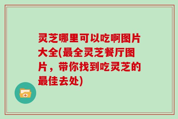 灵芝哪里可以吃啊图片大全(全灵芝餐厅图片，带你找到吃灵芝的佳去处)