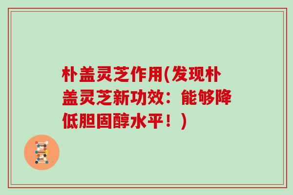 朴盖灵芝作用(发现朴盖灵芝新功效:能够降低水平!) 朴盖灵芝作用(发现朴盖灵芝新功效:能够降低水平!)