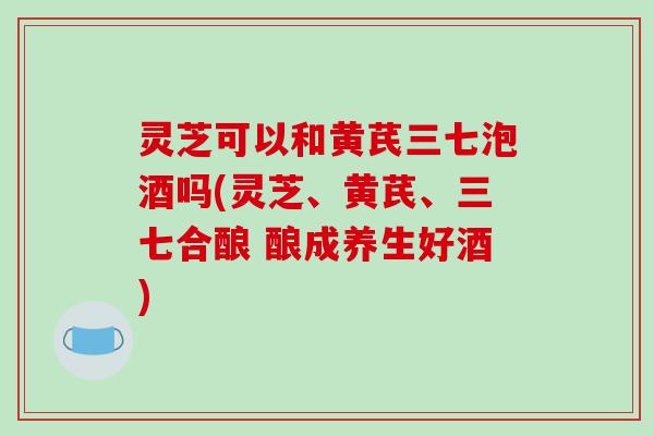 灵芝可以和黄芪三七泡酒吗(灵芝、黄芪、三七合酿 酿成养生好酒) 灵芝可以和黄芪三七泡酒吗(灵芝、黄芪、三七合酿 酿成养生好酒)