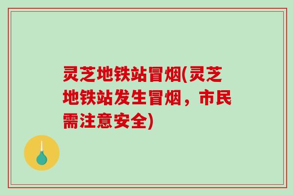 灵芝地铁站冒烟(灵芝地铁站发生冒烟,市民需注意安全) 灵芝地铁站冒烟(灵芝地铁站发生冒烟,市民需注意安全)