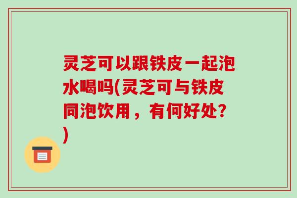 灵芝可以跟铁皮一起泡水喝吗(灵芝可与铁皮同泡饮用，有何好处？)