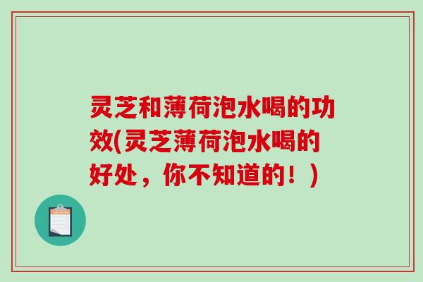 灵芝和薄荷泡水喝的功效(灵芝薄荷泡水喝的好处,你不知道的!) 灵芝和薄荷泡水喝的功效(灵芝薄荷泡水喝的好处,你不知道的!)