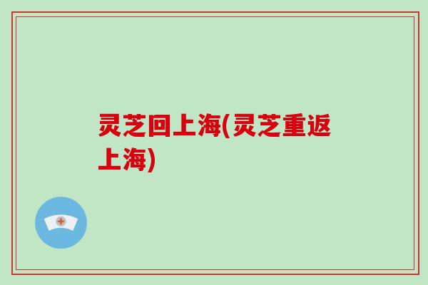 灵芝回上海(灵芝重返上海) 灵芝回上海(灵芝重返上海)