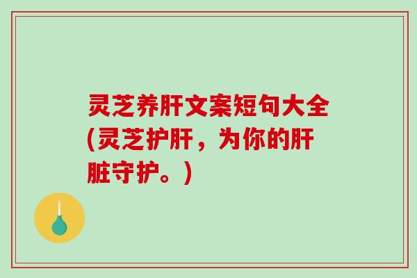 灵芝养文案短句大全(灵芝,为你的守护。) 灵芝养文案短句大全(灵芝,为你的守护。)