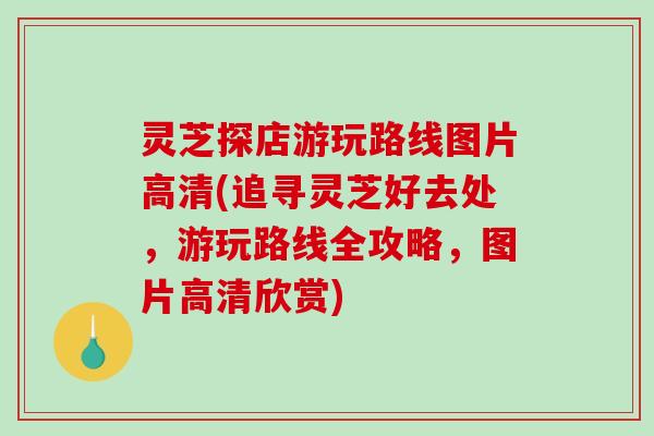 灵芝探店游玩路线图片高清(追寻灵芝好去处,游玩路线全攻略,图片高清欣赏) 灵芝探店游玩路线图片高清(追寻灵芝好去处,游玩路线全攻略,图片高清欣赏)