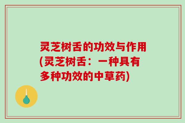 灵芝树舌的功效与作用(灵芝树舌:一种具有多种功效的中草药) 灵芝树舌的功效与作用(灵芝树舌:一种具有多种功效的中草药)
