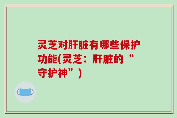 灵芝对有哪些保护功能(灵芝:的“守护神”) 灵芝对有哪些保护功能(灵芝:的“守护神”)