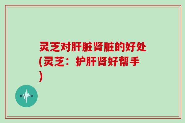 灵芝对脏的好处(灵芝：好帮手)