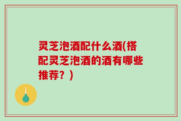 灵芝泡酒配什么酒(搭配灵芝泡酒的酒有哪些推荐?) 灵芝泡酒配什么酒(搭配灵芝泡酒的酒有哪些推荐?)