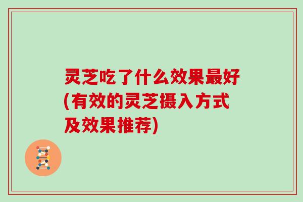 灵芝吃了什么效果好(有效的灵芝摄入方式及效果推荐) 灵芝吃了什么效果好(有效的灵芝摄入方式及效果推荐)