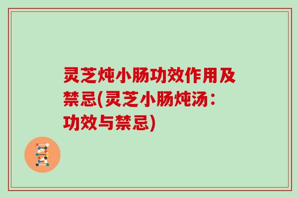 灵芝炖小肠功效作用及禁忌(灵芝小肠炖汤:功效与禁忌) 灵芝炖小肠功效作用及禁忌(灵芝小肠炖汤:功效与禁忌)