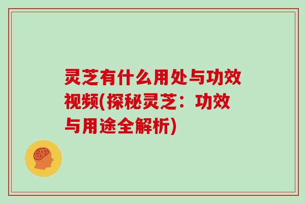 灵芝有什么用处与功效视频(探秘灵芝：功效与用途全解析)