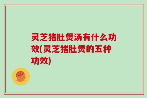 灵芝猪肚煲汤有什么功效(灵芝猪肚煲的五种功效) 灵芝猪肚煲汤有什么功效(灵芝猪肚煲的五种功效)