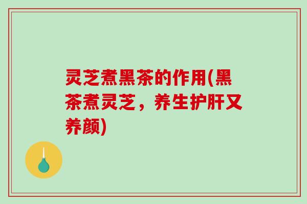 灵芝煮黑茶的作用(黑茶煮灵芝，养生又养颜)