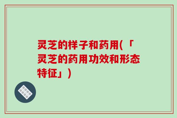 灵芝的样子和药用(「灵芝的药用功效和形态特征」)