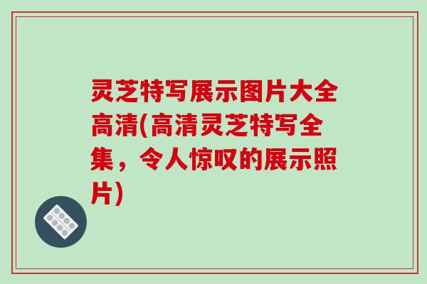 灵芝特写展示图片大全高清(高清灵芝特写全集，令人惊叹的展示照片)
