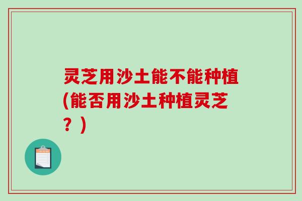 灵芝用沙土能不能种植(能否用沙土种植灵芝？)