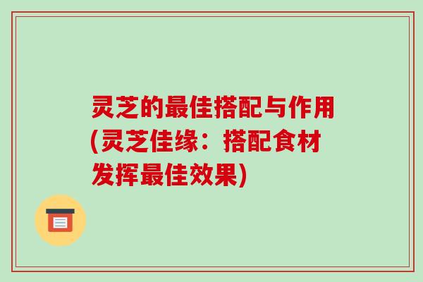 灵芝的最佳搭配与作用(灵芝佳缘：搭配食材发挥最佳效果)