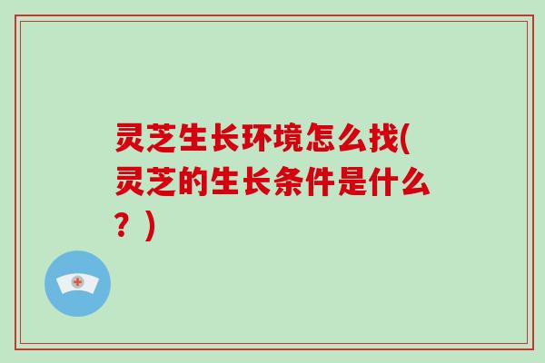 灵芝生长环境怎么找(灵芝的生长条件是什么？)
