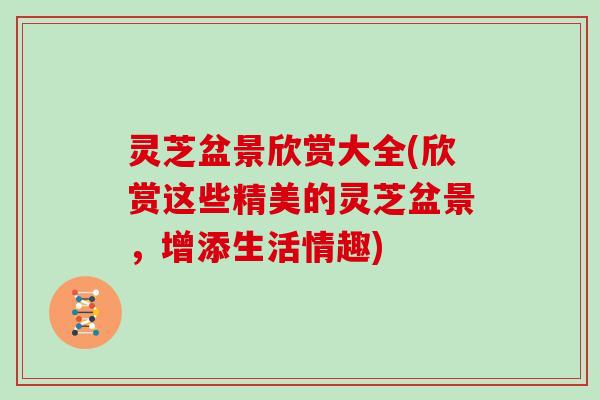 灵芝盆景欣赏大全(欣赏这些精美的灵芝盆景，增添生活情趣)