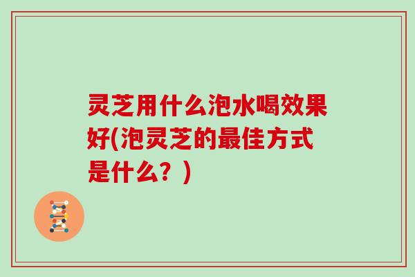 灵芝用什么泡水喝效果好(泡灵芝的最佳方式是什么？)