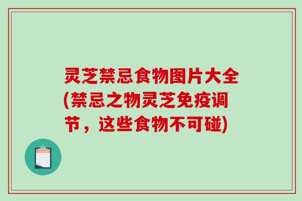 灵芝禁忌食物图片大全(禁忌之物灵芝免疫调节,这些食物不可碰) 灵芝禁忌食物图片大全(禁忌之物灵芝免疫调节,这些食物不可碰)