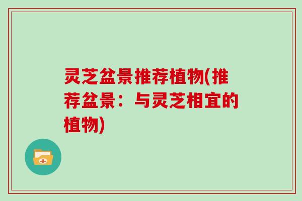 灵芝盆景推荐植物(推荐盆景:与灵芝相宜的植物) 灵芝盆景推荐植物(推荐盆景:与灵芝相宜的植物)