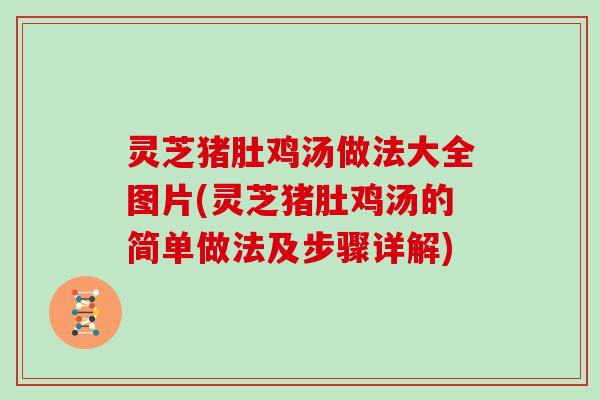 灵芝猪肚鸡汤做法大全图片(灵芝猪肚鸡汤的简单做法及步骤详解) 灵芝猪肚鸡汤做法大全图片(灵芝猪肚鸡汤的简单做法及步骤详解)